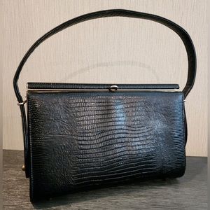 Vintage & Rare Original by Caprice Genuine Embossed Leather Satchel Lux Handbag